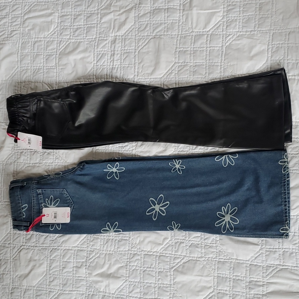 2 NWT Justice girls pants Size 12